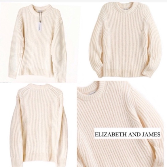 Elizabeth and James Cream Fisherman’s Rib Sweater SIze XXL - Picture 10 of 13